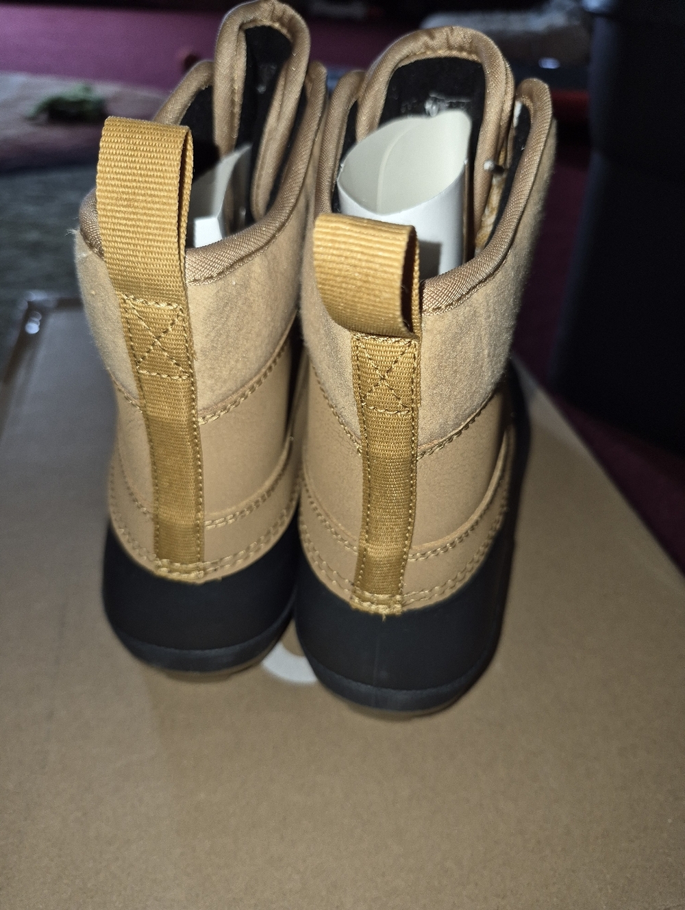 Universal Thread Tan and Black Lace-Up Waterproof Duck Boots - Picture 4 of 6